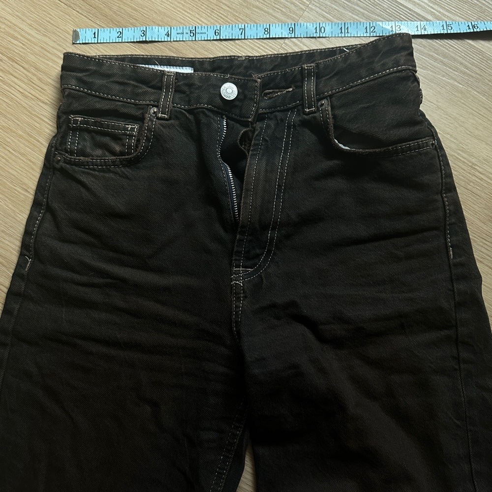 Zara Men's Dark Brown Relaxed Jeans
